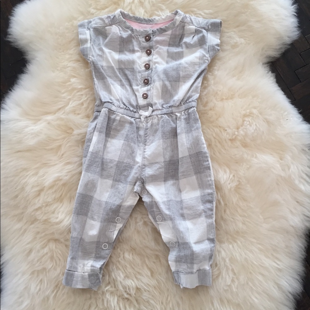 Grey checkered romper